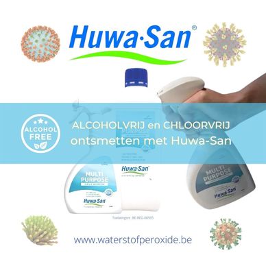 Huwa-San gestabiliseerd waterstofperoxide HuwaSan ontsmettingsmiddel desinfectiemiddel desinfectie