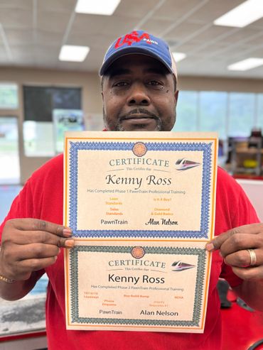 Pawn Shop Team Members earning Certificates of Accomplishment