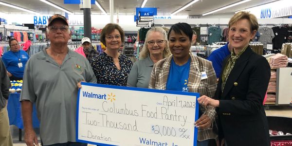 Donation from Walmart to Columbus Food Pantry
