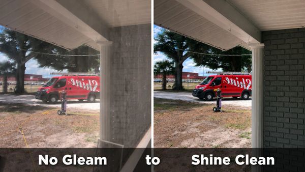 Cleaning windows before and after.