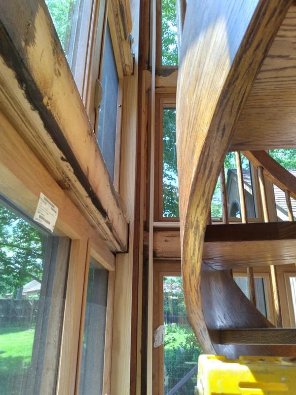 Newkirk Contracting team remodeling windows Mt. Carmel Monastery in Charles country Maryland.