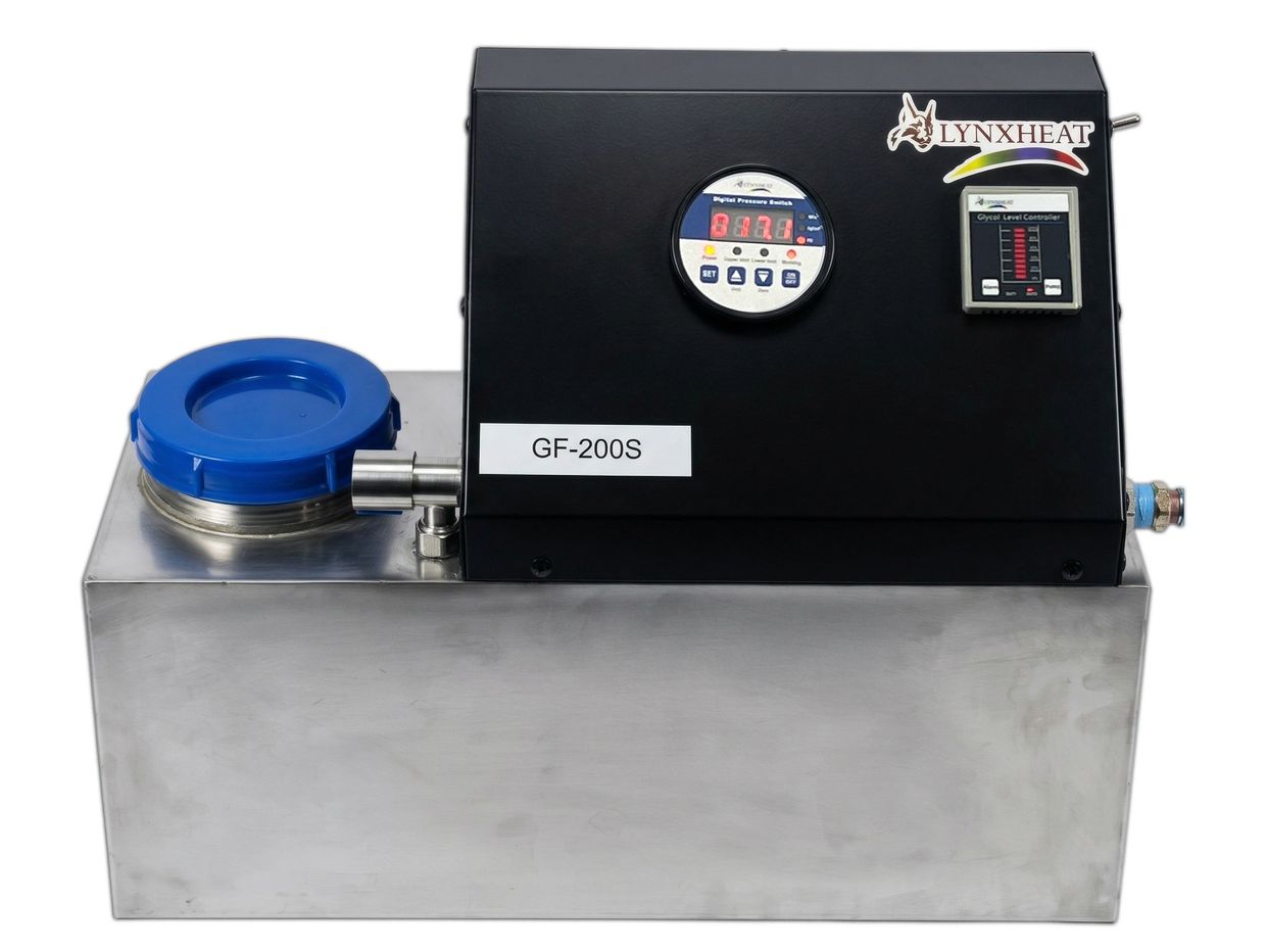 LynxHeat GF-200S glycol chiller with digital controls and stainless steel body.