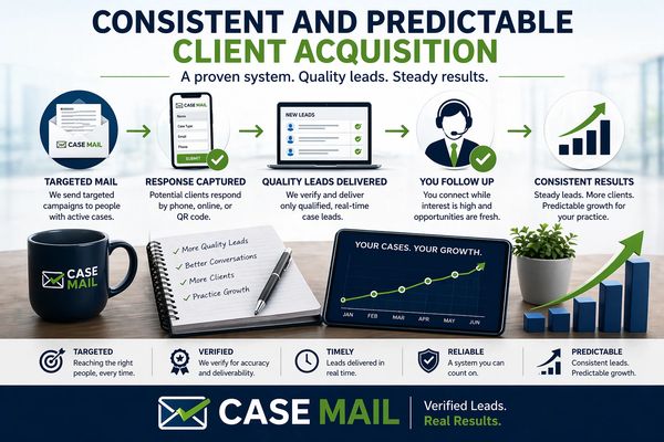 Case Mail provides lawyers consistent lead generation and client acquisition