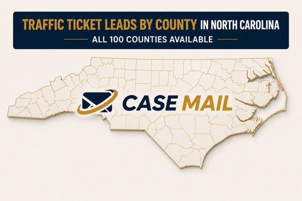 Target traffic ticket leads using direct mail marketing by county in North Carolina