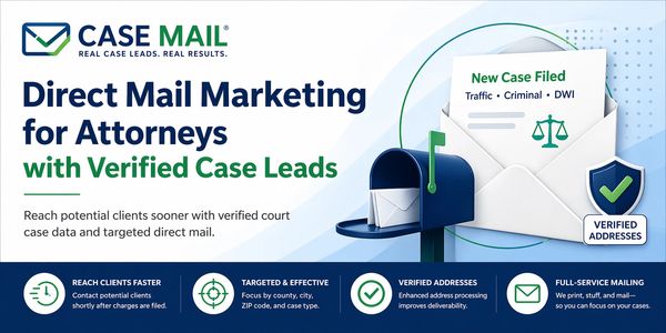 Direct Mail Marketing for criminal defense attorneys using case mail verified case leads