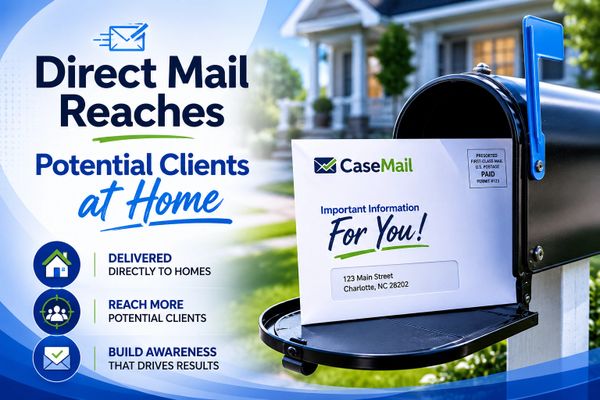 traffic lawyer marketing direct mail piece being delivered to residential mailbox