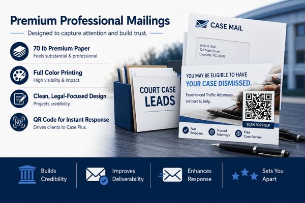Case Mail provides premium and professional direct mail marketing for attorneys and lawyers