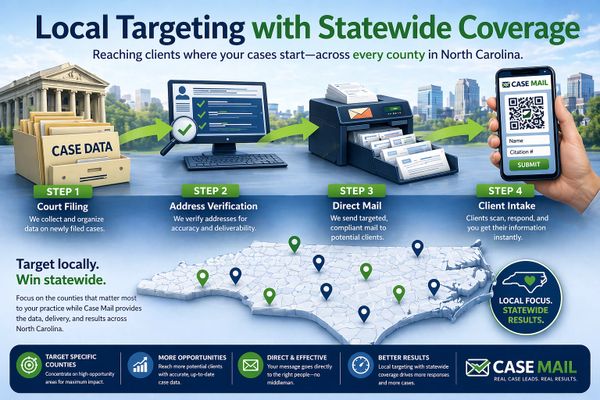 target traffic ticket leads by county or case type
