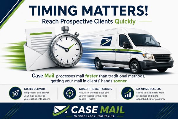 Case Mail helps lawyers use direct mail quickly after charges are filed.