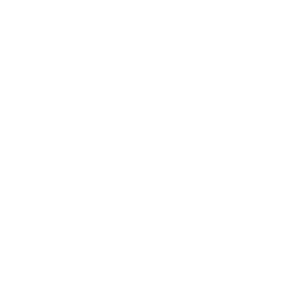 White house-shaped calculator icon with math symbols inside a circle.