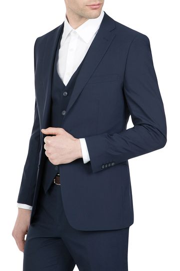 uberstone Navy wool blend suit