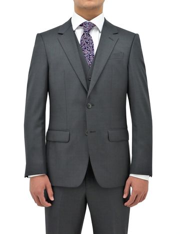 Grey self pattern wool suit
