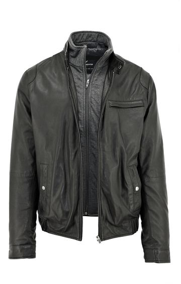 Penn Black Leather Jacket
