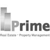 Logo of Prime Real Estate & Property Management with a building graphic.