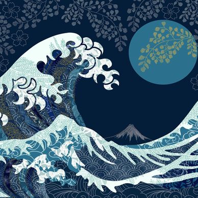 Quilted wave of kanagawa