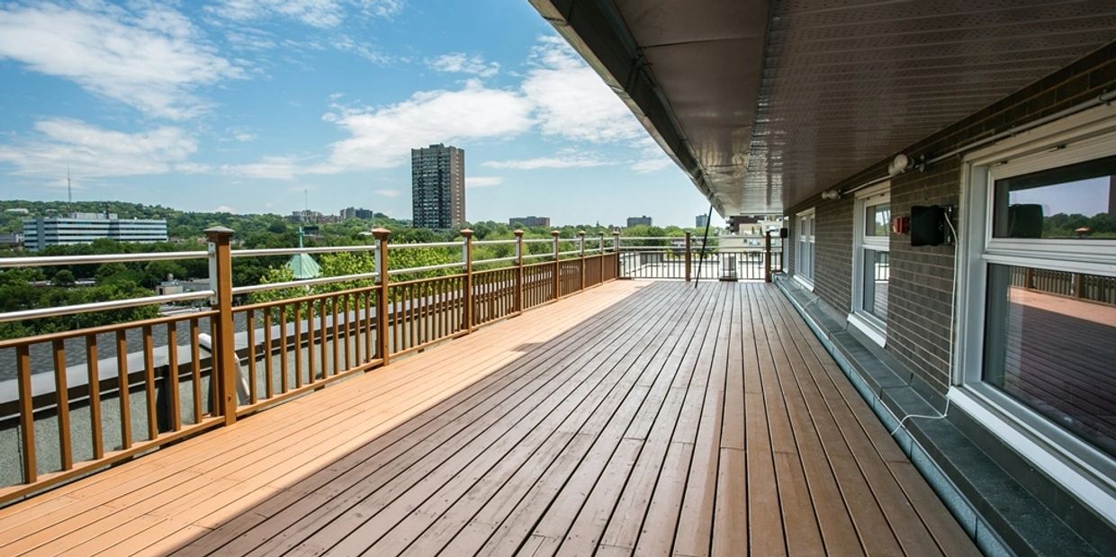 A view of balcony with door