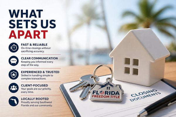 Florida Freedom Title highlights key values for reliable real estate closings.