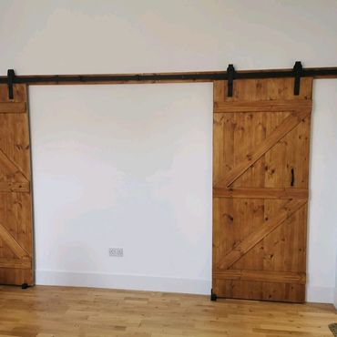 Double oak doors