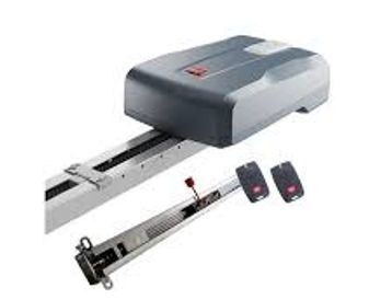 Automatic garage door opener with remote controls.