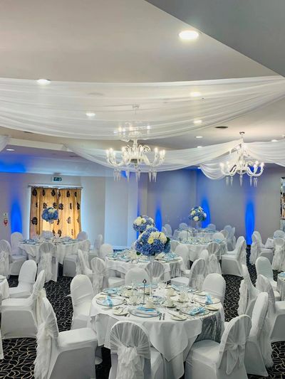 Wedding reception Blue and white 