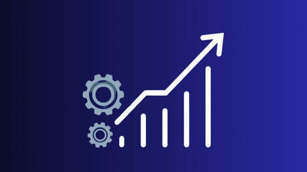 Gears and chart showing growth.