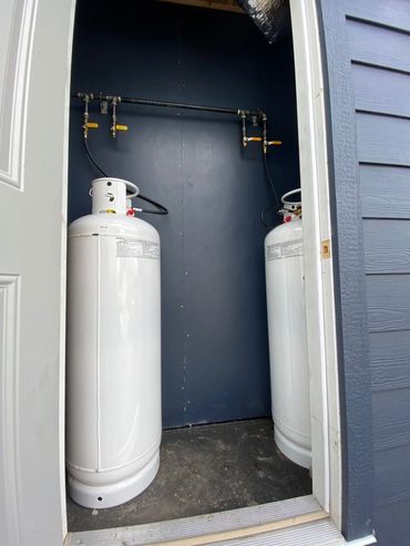 Propane Tanks Hooked Up Lines