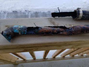 Corroded old sewer pipes