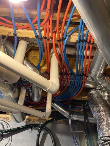water line installation in new build