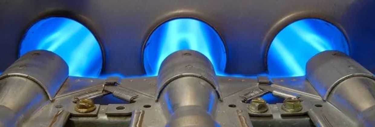 Close up of furnace flames