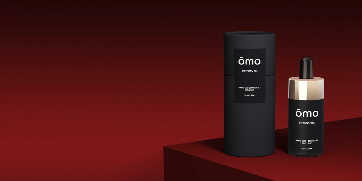 ŌMO plant-based intimacy oil with CBD and CBG for sexual wellness
