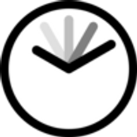 Minimalist clock showing time at about 10:10.