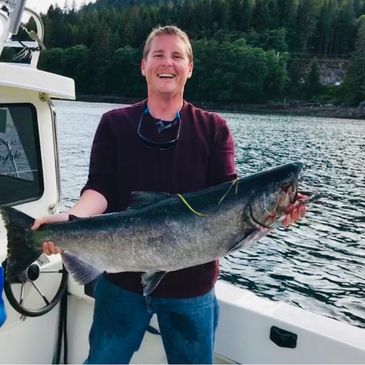 Huge king salmon while on Reel Alaska Fishing Charters