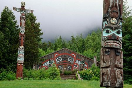 Worlds largest collection of totem poles with Reel Alaska fishing charters in Ketchikan Alaska