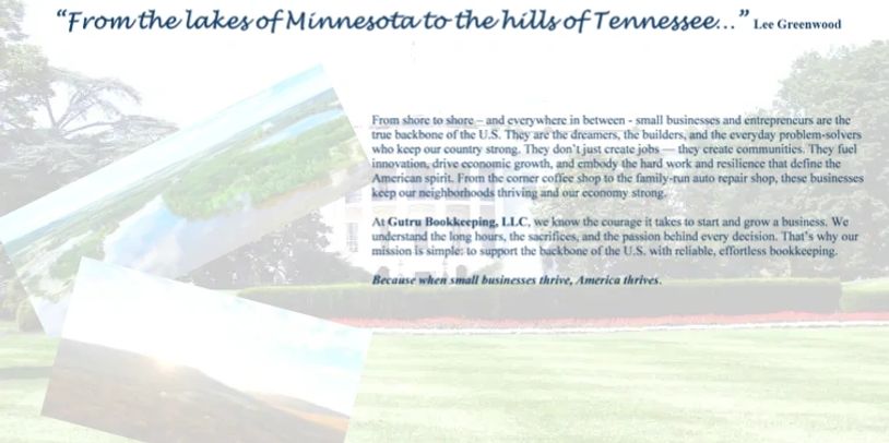 Inspirational message supporting small businesses across the U.S., from Minnesota to Tennessee.