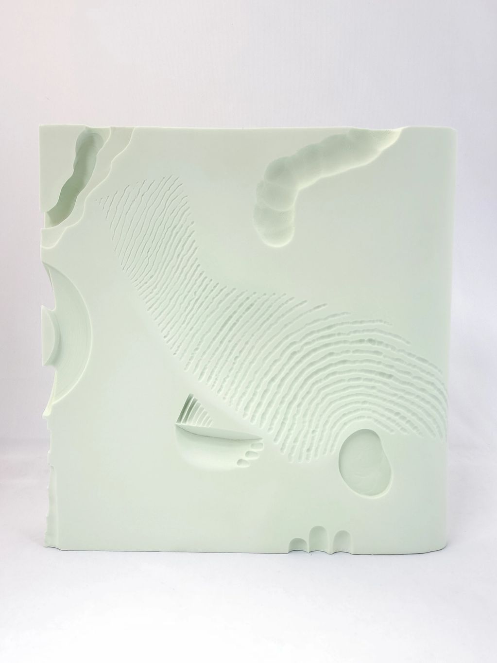 Hand carved high density foam replicates the marks made from machine processes, by Oliver Pauk