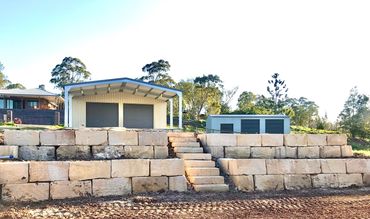 RETAINING WALLS - Supply & installation SANDSTONE BOULDERS & BLOCKS TOOWOOMBA GOLD COAST BRISBANE