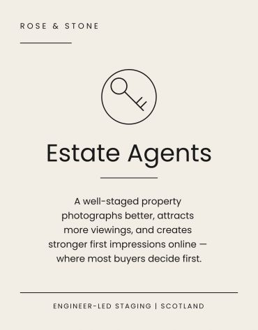 Rose & Stone Staging works with Estate Agents to help present properties at their best to maximise viewings and buyer engagement.