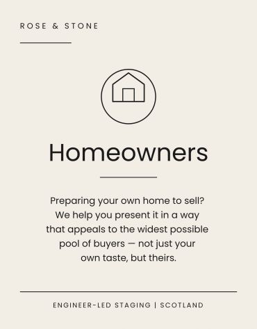 Rose & Stone: Homeowner services for effective home selling presentation.