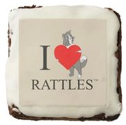 This “I Love Rattles Brownie“ design is inspired by the book series, "Rattles, the Barn Cat."