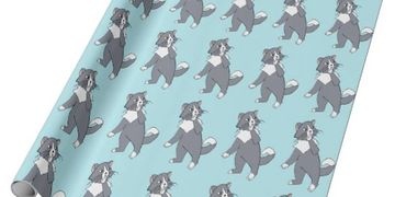 This "Rattles Wrapping Paper" design is inspired by the book series, "Rattles, the Barn Cat."