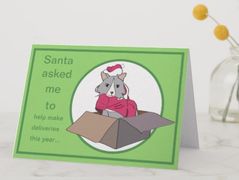 This Rattles Christmas card design is inspired by the book series, "Rattles, the Barn Cat."