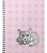 This "Scared Rattles" notebook design is inspired by the book series, "Rattles, the Barn Cat."