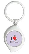 This “I Love Rattles Keychain” design is inspired by the book series, "Rattles, the Barn Cat."