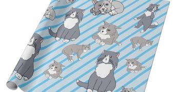This Rattles Wrapping Paper design is inspired by the book series, "Rattles, the Barn Cat."