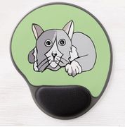 This "Scared Rattles Gel Mouse Pad" design is inspired by the book series, "Rattles, the Barn Cat."