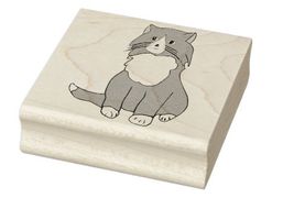 This "Happy Rattles Rubber Stamp" design is inspired by the book series, "Rattles, the Barn Cat."