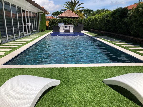 Synthetic grass pool area Miami