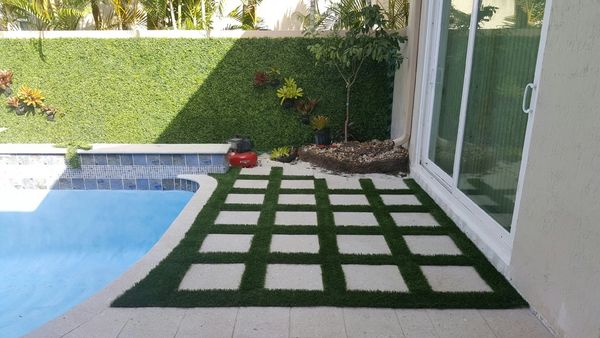 Artificial grass strips Backyard