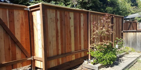 Redwood Top Cap Fence