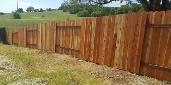 Redwood Dogear Fence